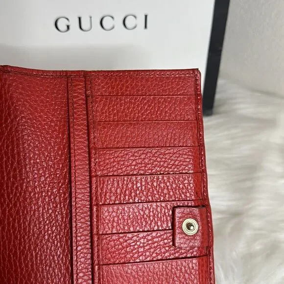 💯Authentic Gucci Leather Long Wallet🍀 - Picture 10 of 15